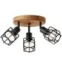 Brilliant Gwen Ceiling Light Metal Wood Black | 350mm - Suitable for 3x E14